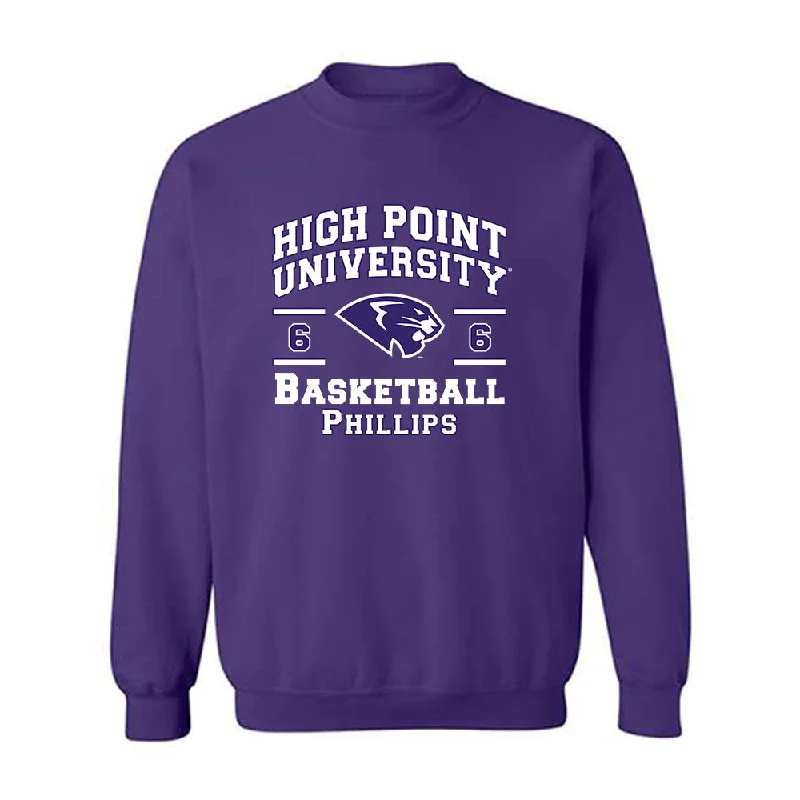 High Point - NCAA Women's Basketball : Dakota Phillips - Classic Fashion Shersey Crewneck Sweatshirt Hoodie with Full-Zip Functional Layering