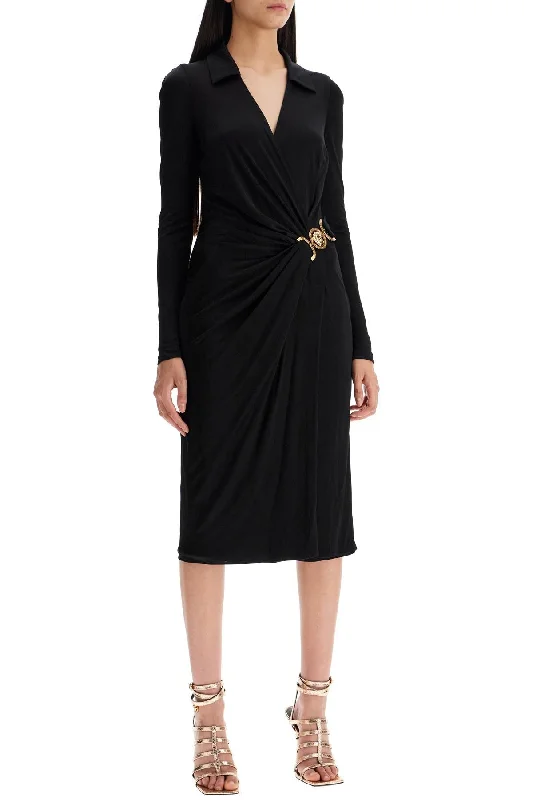 Versace Draped Jersey Dress With Tunics Sophisticated sleek