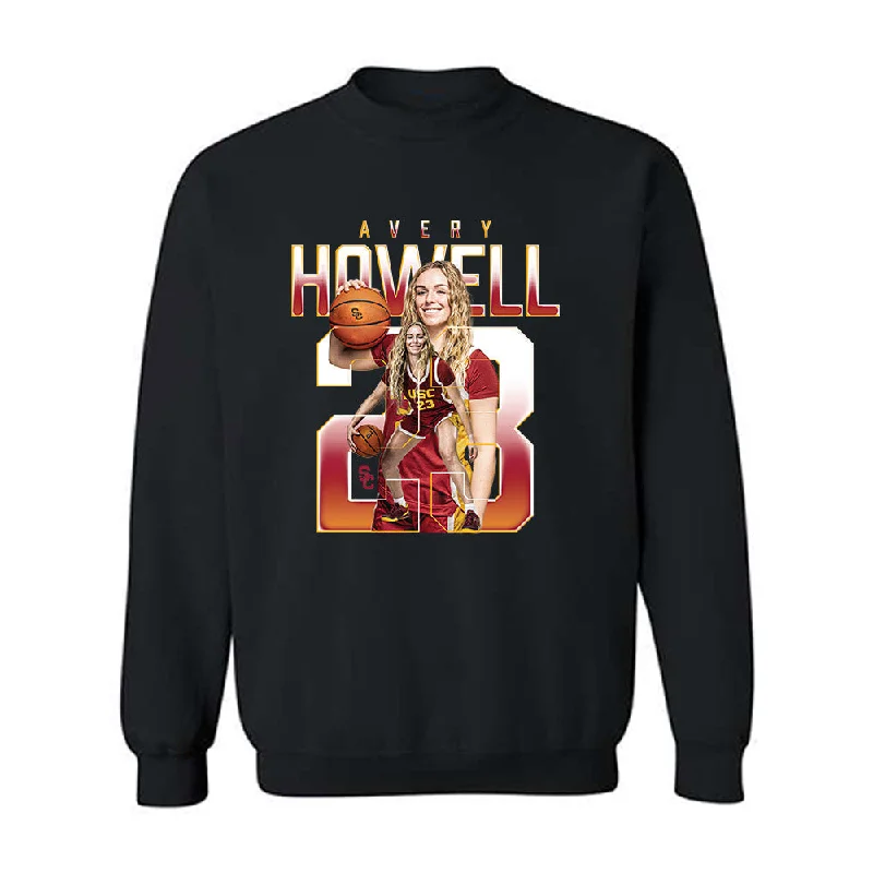 USC - NCAA Women's Basketball : Avery Howell - Player Collage Crewneck Sweatshirt Hoodie with Full-Zip Functional Layering