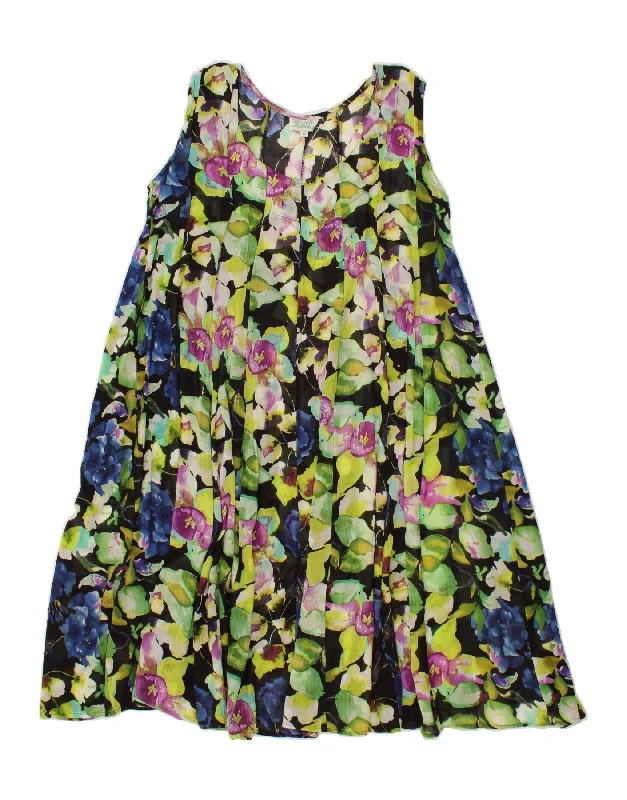 MARILA Womens Sleeveless Tent Dress UK 14 Medium Multicoloured Floral Tunics Party sparkling