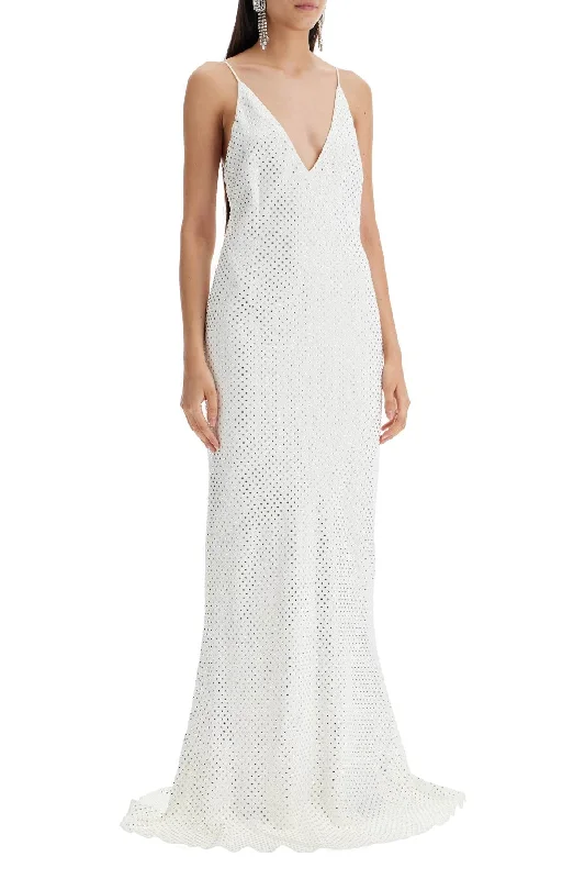 Alessandra Rich Long Cady Slip Dress With Maxi Tunics Recommended stylist