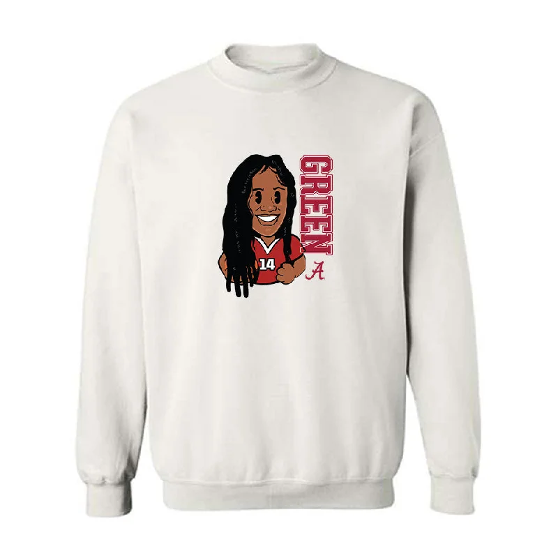 Alabama - NCAA Women's Basketball : Zaay Green - Individual Caricature Crewneck Sweatshirt Hoodie with Color Block Contrast Stylish