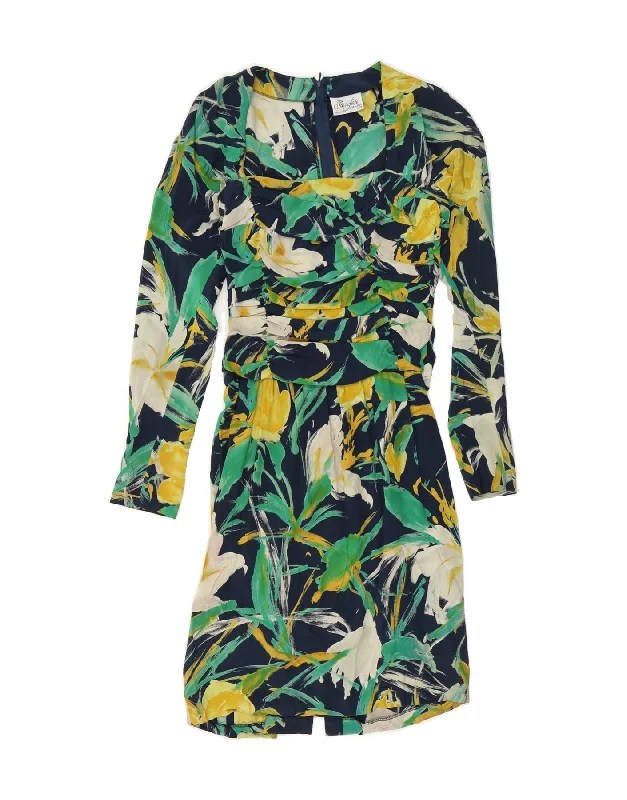 MAX MARA Womens Pianoforte Sheath Dress IT 42 Medium Green Floral Tunics Canvas sturdy