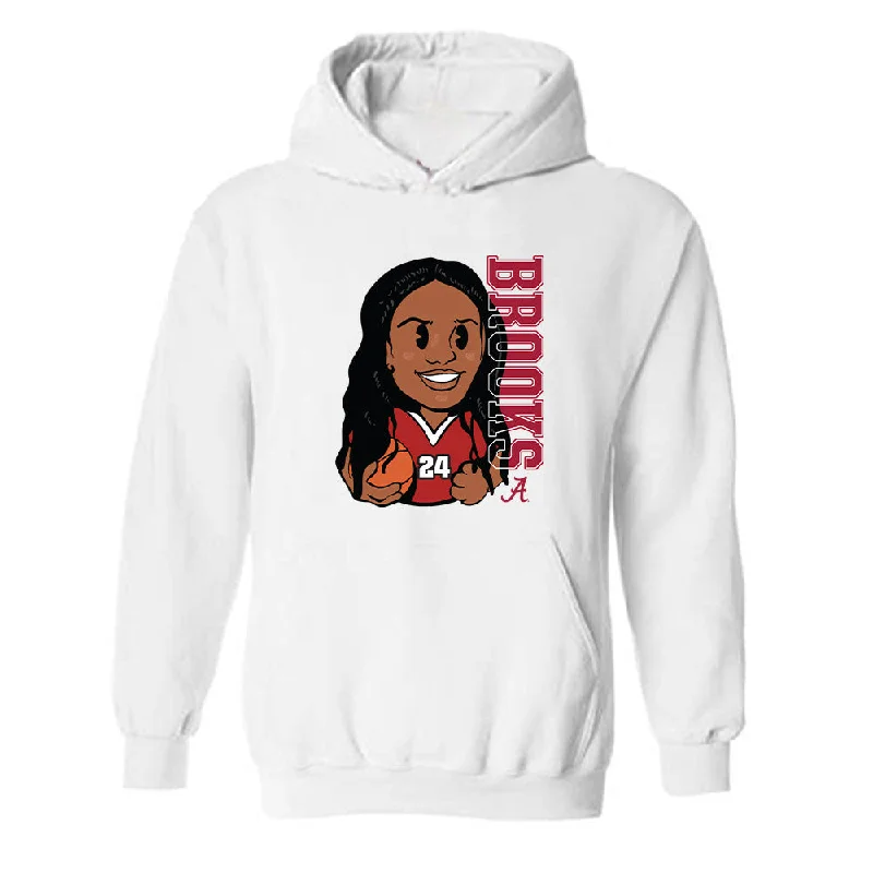 Alabama - NCAA Women's Basketball : Leah Brooks - Individual Caricature Hooded Sweatshirt Hoodie with Ribbed Hem Stretchable Secure