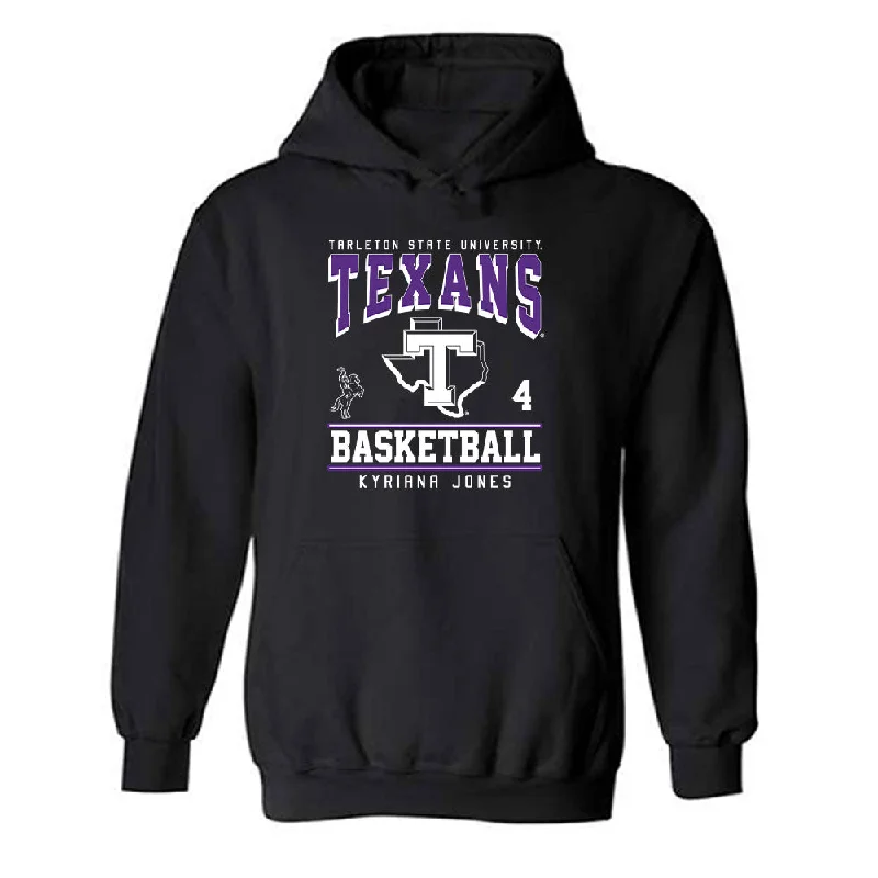 Tarleton State - NCAA Women's Basketball : Kyriana Jones - Classic Fashion Shersey Hooded Sweatshirt Hoodie with Sequins Glamorous Eye-catching