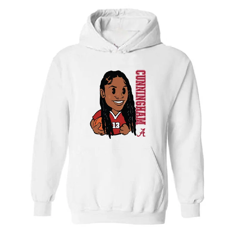 Alabama - NCAA Women's Basketball : Jeanna Cunningham - Individual Caricature Hooded Sweatshirt Hoodie with Typography Text Message