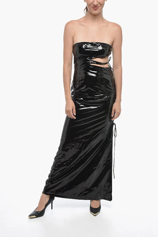 Rotate Eco-Patent Leather MALEEENA Sheath Dress with Lace-up Back 42 Italian size Tunics Bestseller popular