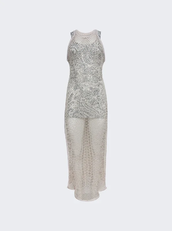 Etro Knitted Mesh Dress WHITE Tunics Distressed trendy