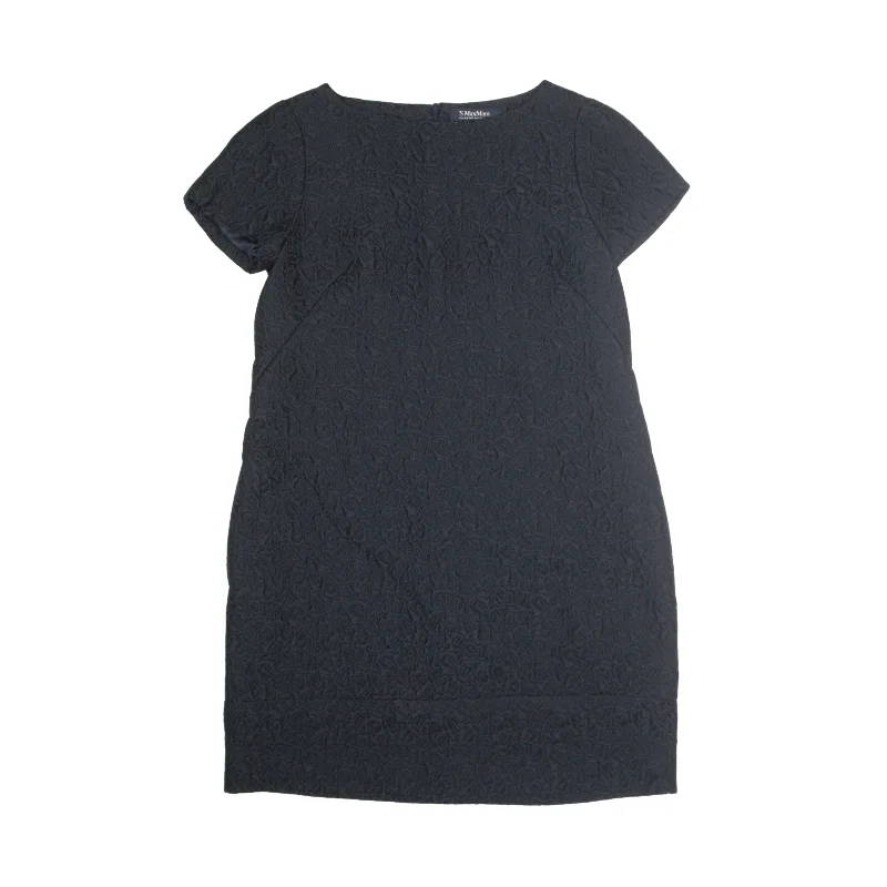 MAX MARA Tunic Shift Dress Black Short Sleeve Knee Length Womens UK 8 empire Waist empire