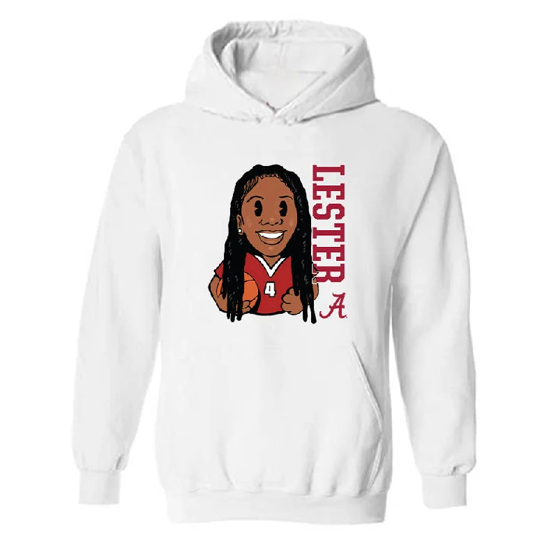 Alabama - NCAA Women's Basketball : Eris Lester - Individual Caricature Hooded Sweatshirt Hoodie with Sequins Glamorous Eye-catching