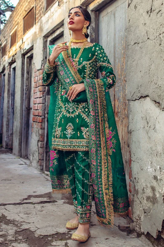Pakistani Green Salwar Kameez Dress for Mehndi #BS875 Boat Neckline Classic