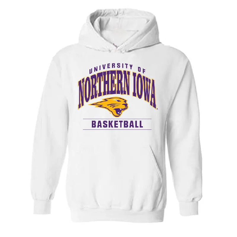 Northern Iowa - NCAA Women's Basketball : Ryley Goebel - Classic Shersey Hooded Sweatshirt Hoodie with Monochrome Minimalist Simple