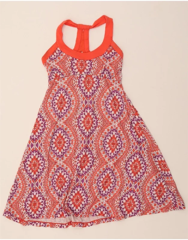 PRANA Womens Halter Dress UK 8 Small Red Paisley Turtleneck Warm Winter