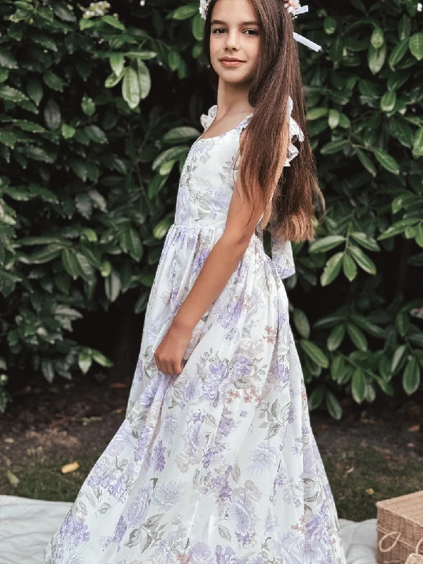 Leilani Girls Lilac Dress Cowl Neckline Elegant