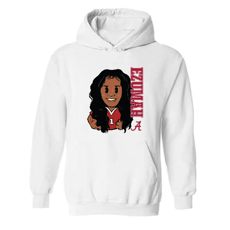 Alabama - NCAA Women's Basketball : Christabel Ezumah - Individual Caricature Hooded Sweatshirt Hoodie with Neon Bright Vibrant