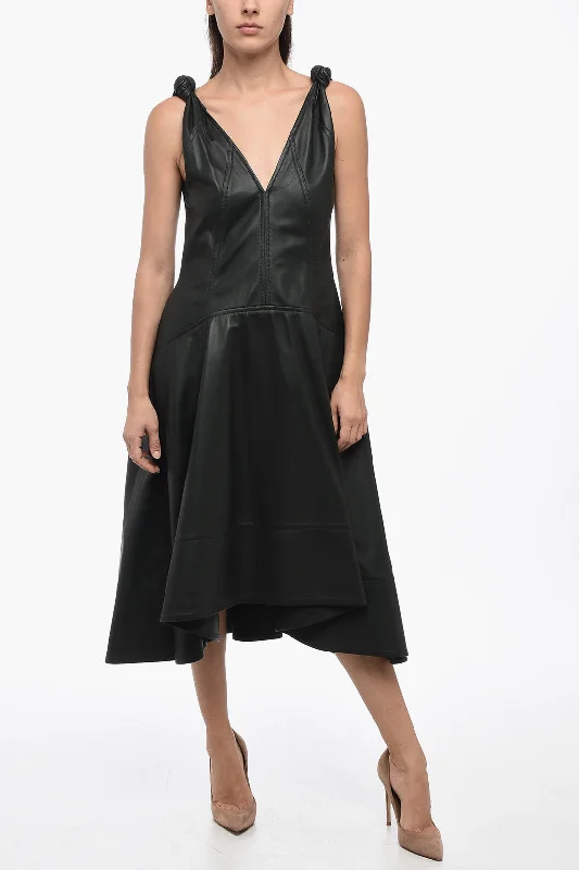 Bottega Veneta Leather Dress With Knot Details 38 Italian size Tunics Sophisticated sleek