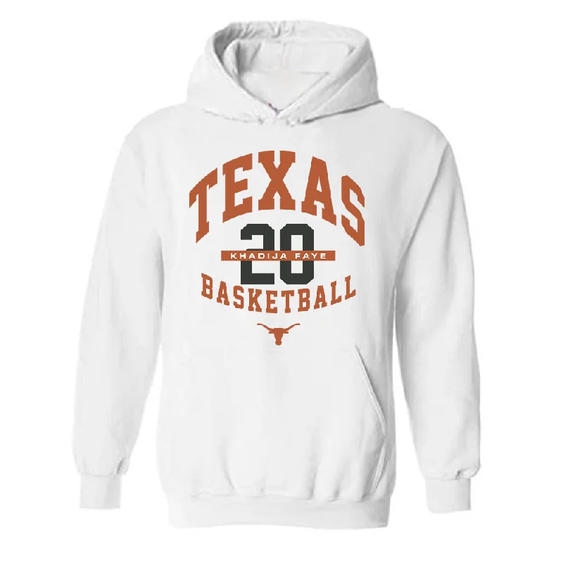 Texas - NCAA Women's Basketball : Khadija Faye - Classic Fashion Shersey Hooded Sweatshirt Hoodie with Rolled Sleeves Casual Relaxed
