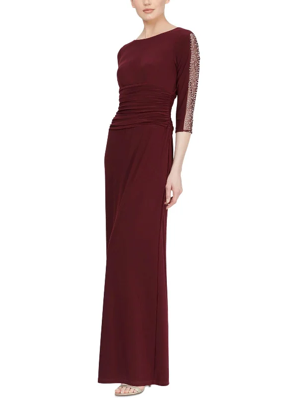 Womens Beaded Maxi Evening Dress Tunics Stylish modern