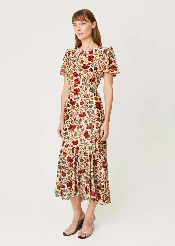 Rhode Women's Arabella Dress, Cream Vichy Rose Tunics Formal black