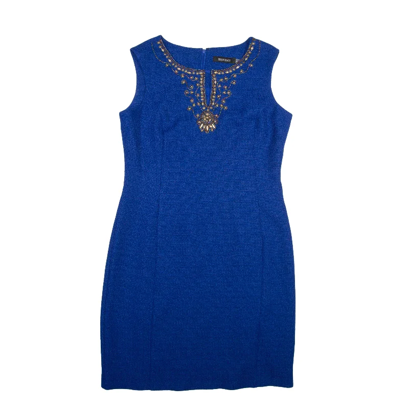 ELLEN TRACY Pencil Dress Blue Sleeveless Knee Length Womens UK 10 Tunics Formal black