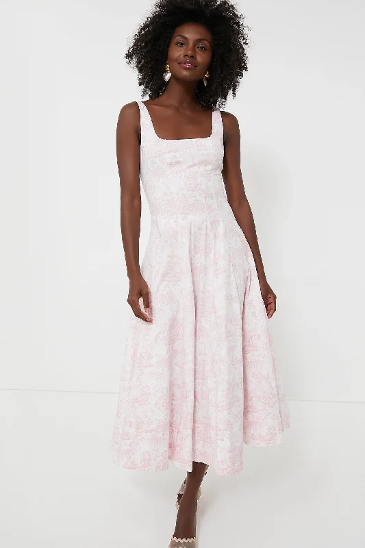 Cherry Blossom Toile Wells Dress Tunics Leisure comfortable