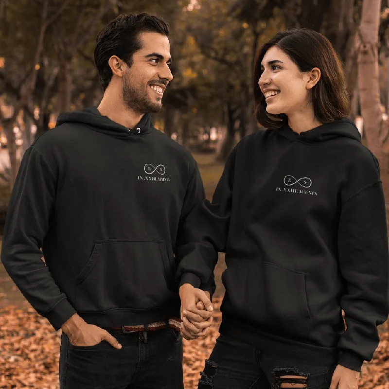 Custom Couple Hoodie Special Date Infinity Hoodie with Pastel Soft Subtle