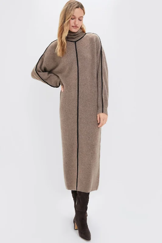 Mushroom and Black Apres Dress Tunics Velvet soft