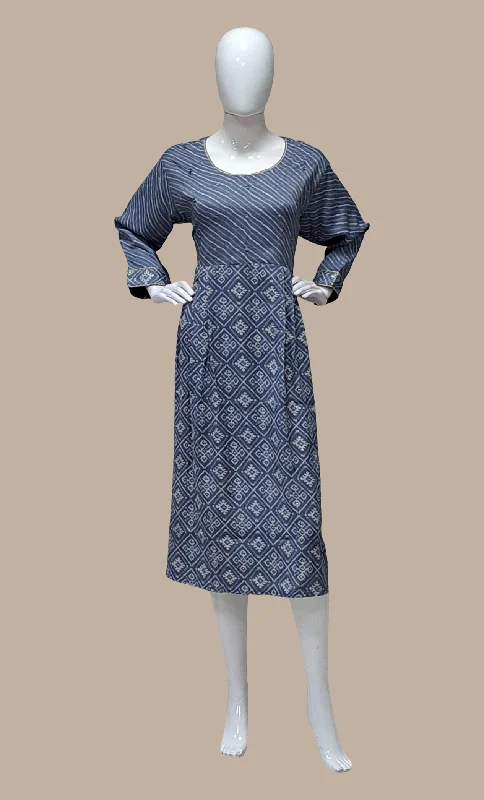 Deep Grey Embroidered Kurti Dress Tunics Sale discount