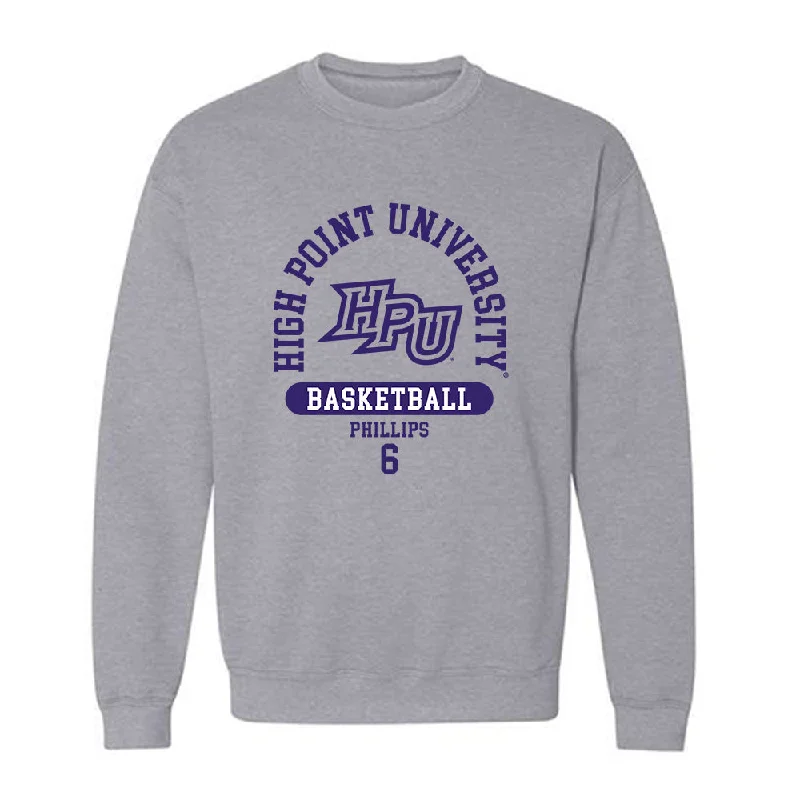 High Point - NCAA Women's Basketball : Dakota Phillips - Crewneck Sweatshirt Hoodie with Toggle Buttons Decorative Unique