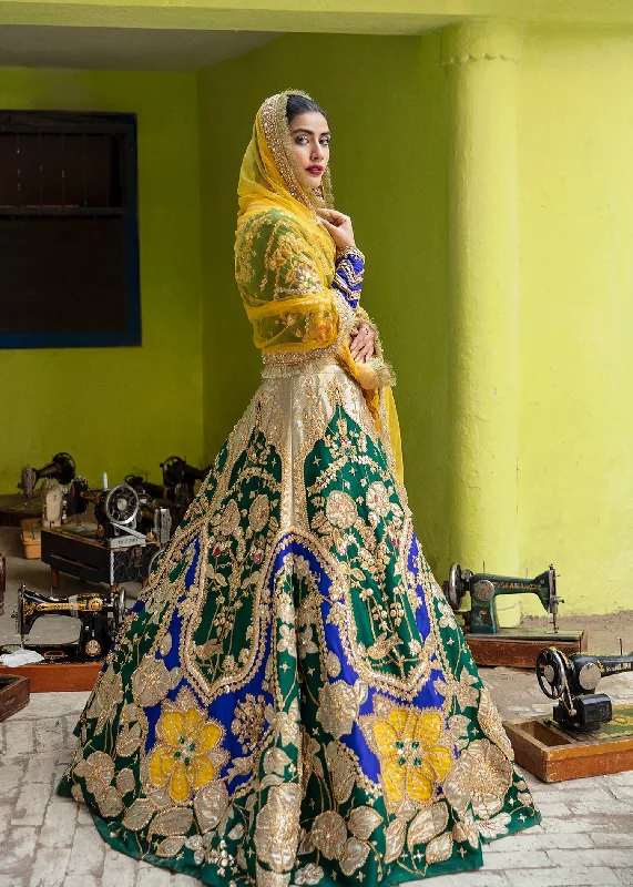 Green Lehenga Choli with Yellow Dupatta Dress #BS793 Tunics Leisure comfortable