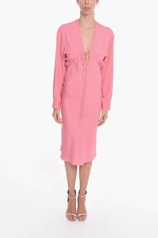 Super Blond Viscose-crepe GREBSEH Long Dress with Cut-out Detail 38 Italian size Tunics Modern contemporary