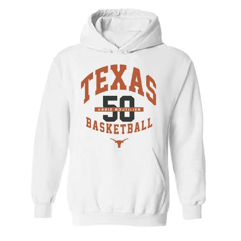 Texas - NCAA Women's Basketball : Abbie Boutilier - Classic Fashion Shersey Hooded Sweatshirt Hoodie with Puffed Sleeves Voluminous Trendy