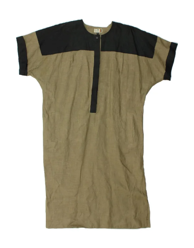 RESI HAMMERER  Womens Tunic Dress EU 42 Large Khaki Colourblock Turtleneck Warm Winter