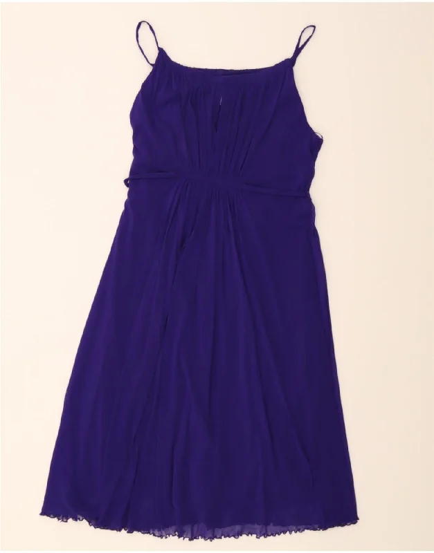 WALLIS Womens Sleeveless A-Line Dress UK 16 Large  Purple Nylon Tunics Summer linen