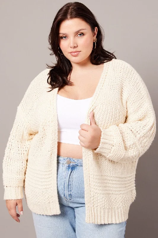 Beige Oversized Cardigan Long Sleeve Wool Cardigan Cotton Cardigan Cashmere Cardigan