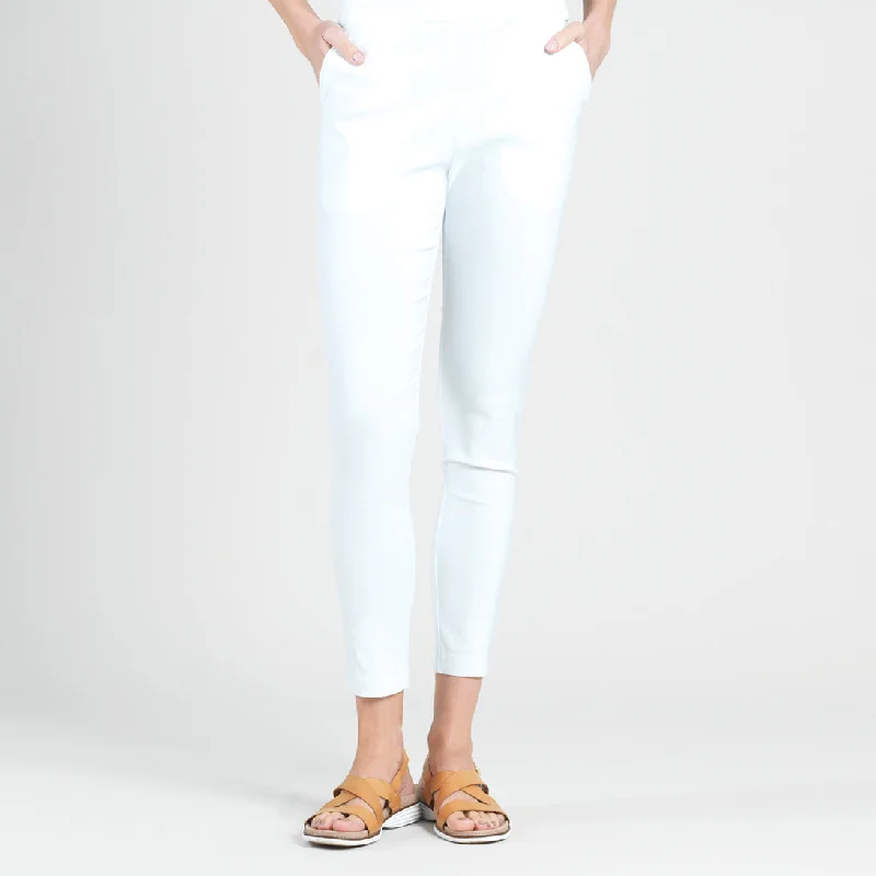 Techno Knit - Skinny Ankle Pocket Pant - White - Final Sale! Comfy Athletic Pants
