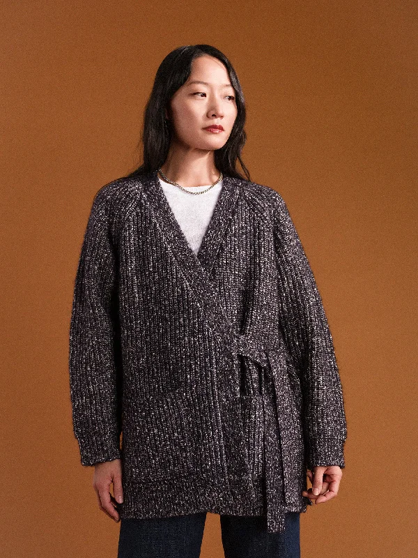 Sasha Cardigan Notch Collar Peter Pan Collar Cowl Neck