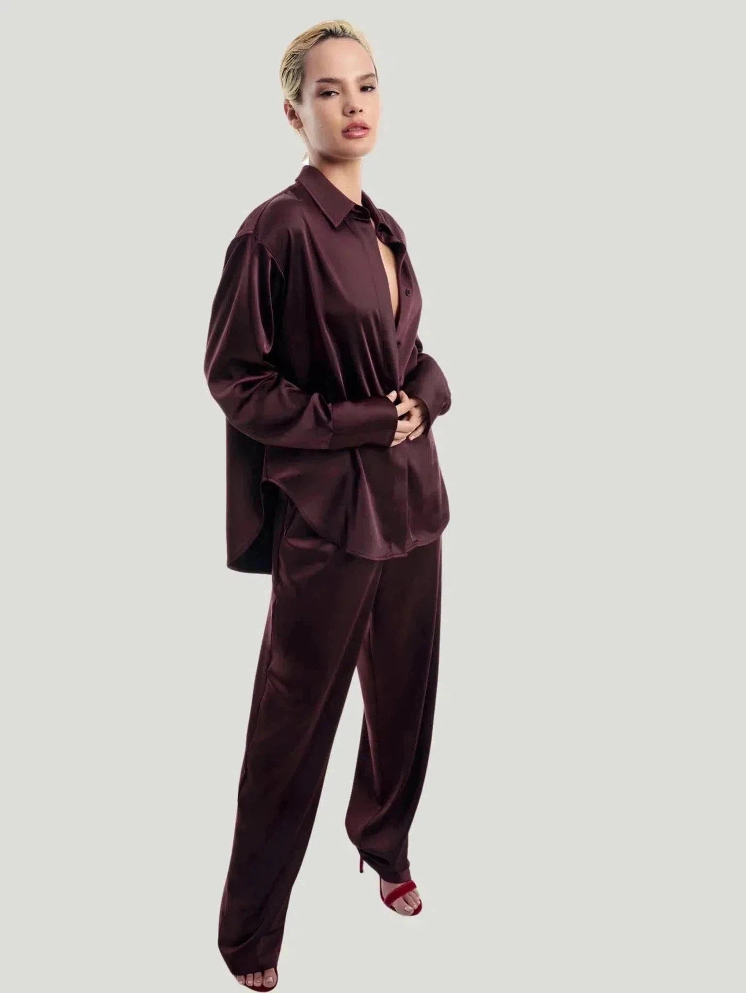 GOOD AMERICAN Washed Satin Pant Comfortable Cargo Pants