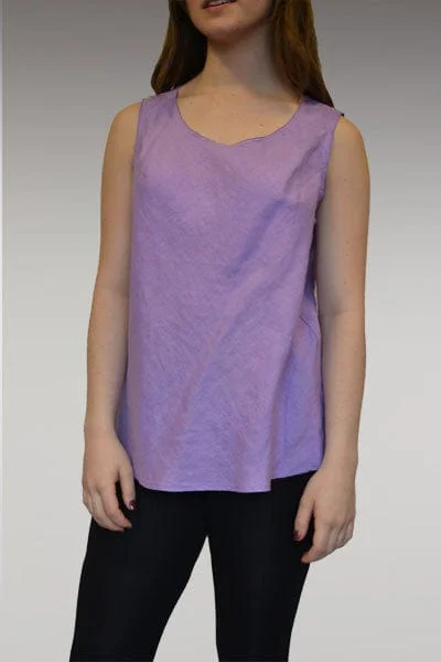 Linen Bias Tank - Scoop Neck scoop neck tank