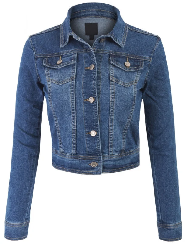 Vintage Wash cropped Denim Jacket with Front Chest and Side Pockets Denim Jacket Leather Jacket Suede Jacket Vintage Wash cropped Denim Jacket with Front Chest and Side Pockets Denim Jacket Leather Jacket Suede Jacket