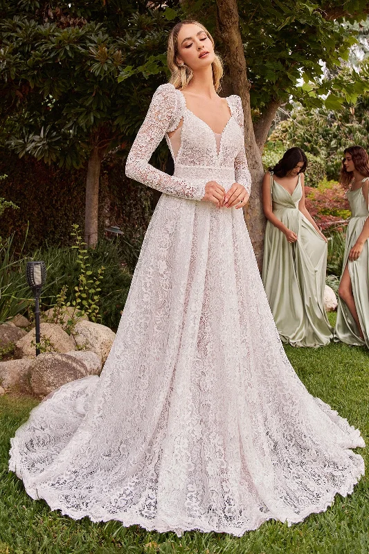 Lace Bridal Gown with Removable Jacket by Ladivine CD862W Snapped Jacket Toggled Jacket Drawstring Jacket Lace Bridal Gown with Removable Jacket by Ladivine CD862W Snapped Jacket Toggled Jacket Drawstring Jacket