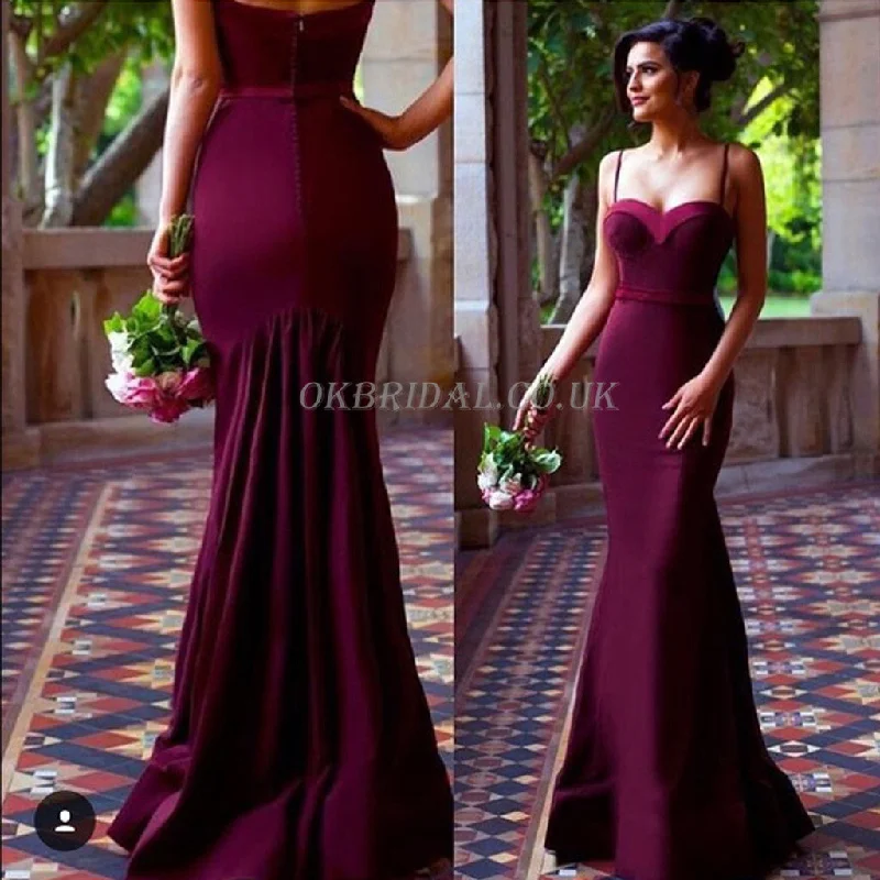 Spaghetti Straps Prom Dress, Satin Prom Dress, Mermaid Prom Dress, Sexy Prom Dress, Backless Prom Dress, Floor-Length Party Dresses, KX40 Tunics Silk luxurious