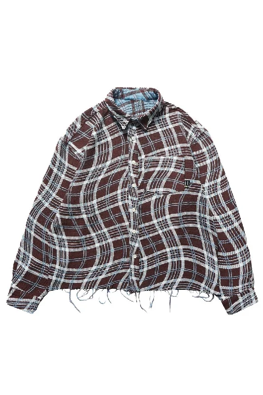 Reversible Plaid Padded Shirt Jacket Faux Fur Jacket Real Fur Jacket Shearling Jacket