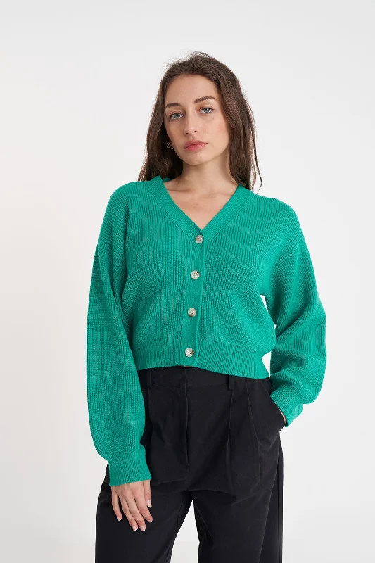 BELLA KNIT CARDIGAN CLOVER Fitted Slim Tailored