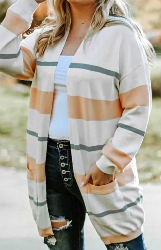 Striped Cardigan Rayon Fabric Velvet Fabric Corduroy Fabric