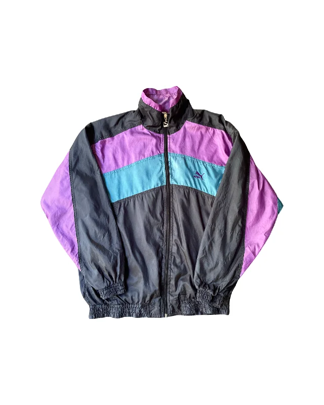Vintage 90’s Puma Parachute jacket Front Pockets Side Pockets Patch Pockets