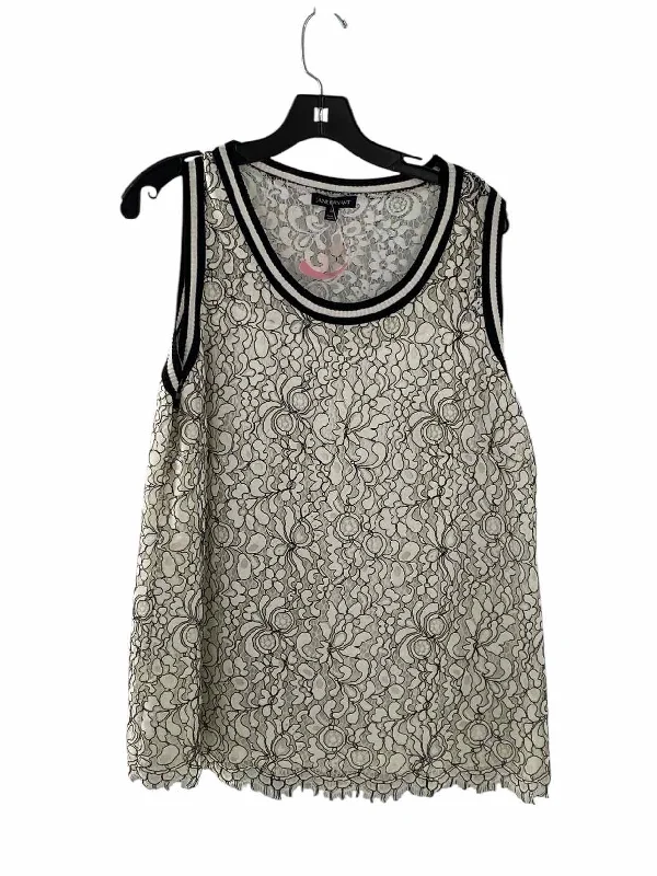 Lane Bryant Size 16 White Black Lace Tank Top basic tank top