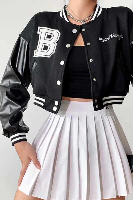 CZ B Embroidered Varsity Jacket Knit Jacket Woven Jacket Fleece Jacket