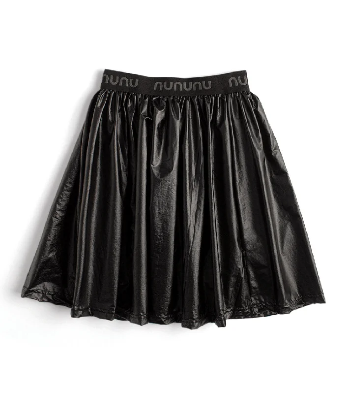 flowy nylon skirt leather skirt sleek