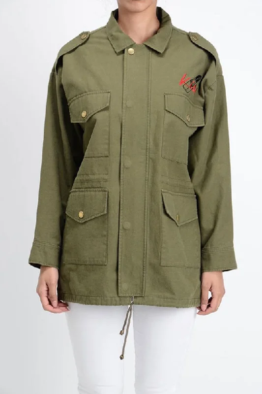Women's Embroidered Military Jacket Faux Fur Fabric Real Fur Fabric Shearling Fabric Women's Embroidered Military Jacket Faux Fur Fabric Real Fur Fabric Shearling Fabric